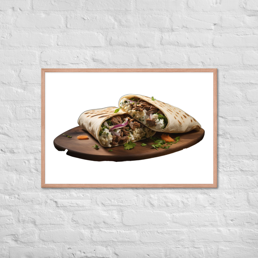 Lamb Shawarma Delight Framed poster 🤤 from Yumify.AI