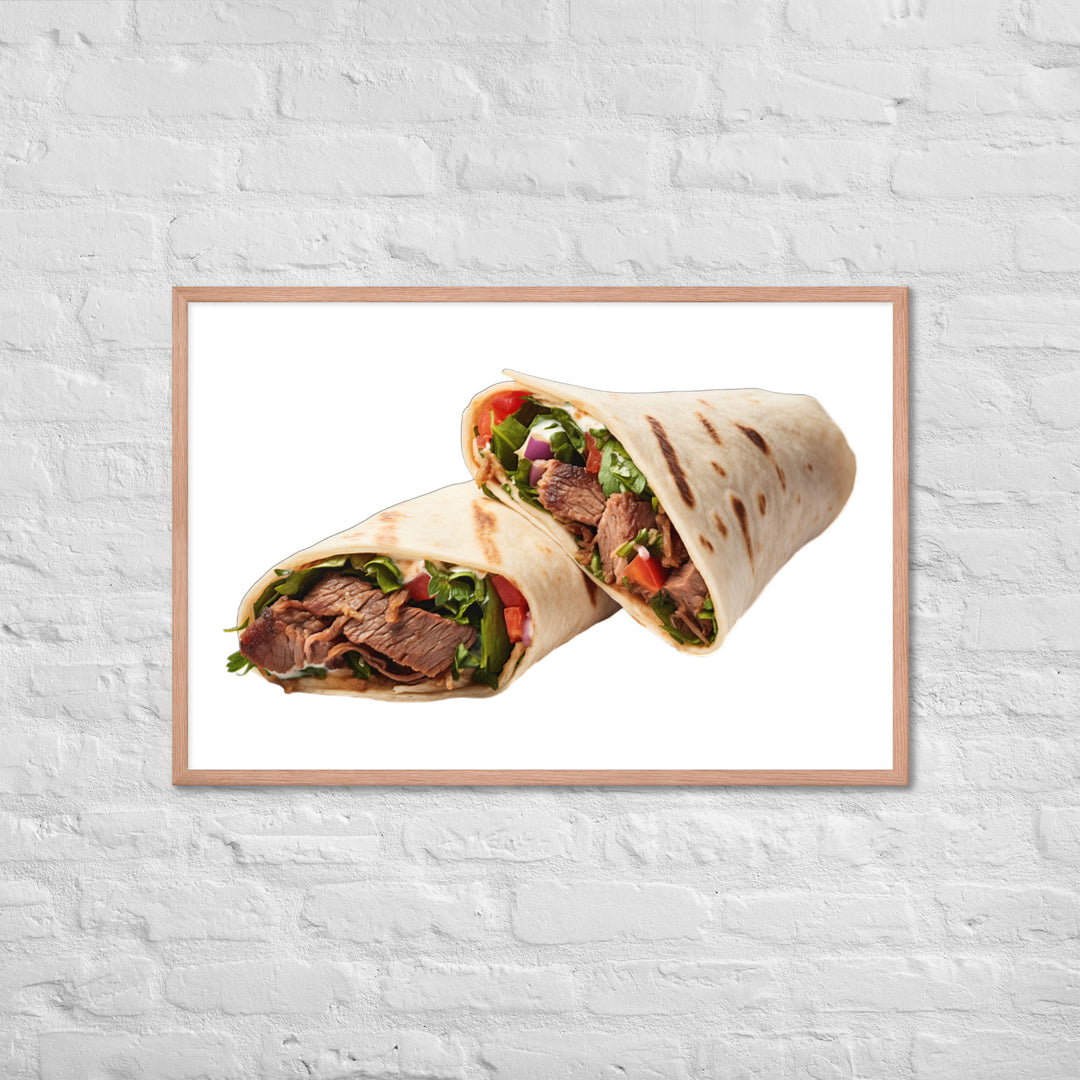 Beef Shawarma Roll Framed poster 🤤 from Yumify.AI