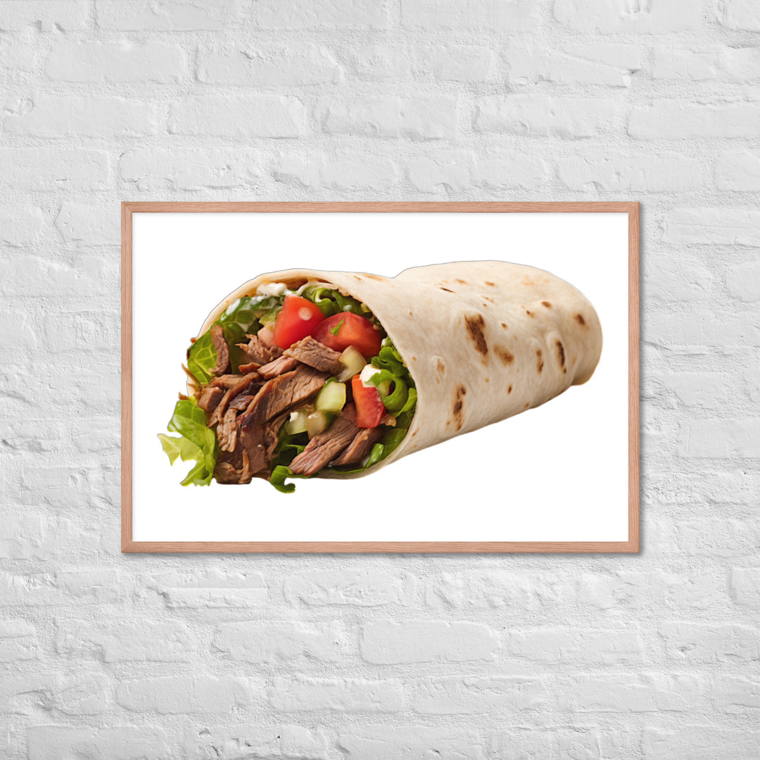 Beef Shawarma Roll Framed poster 🤤 from Yumify.AI