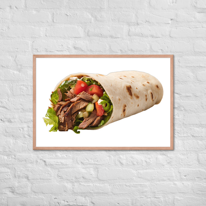 Beef Shawarma Roll Framed poster 🤤 from Yumify.AI