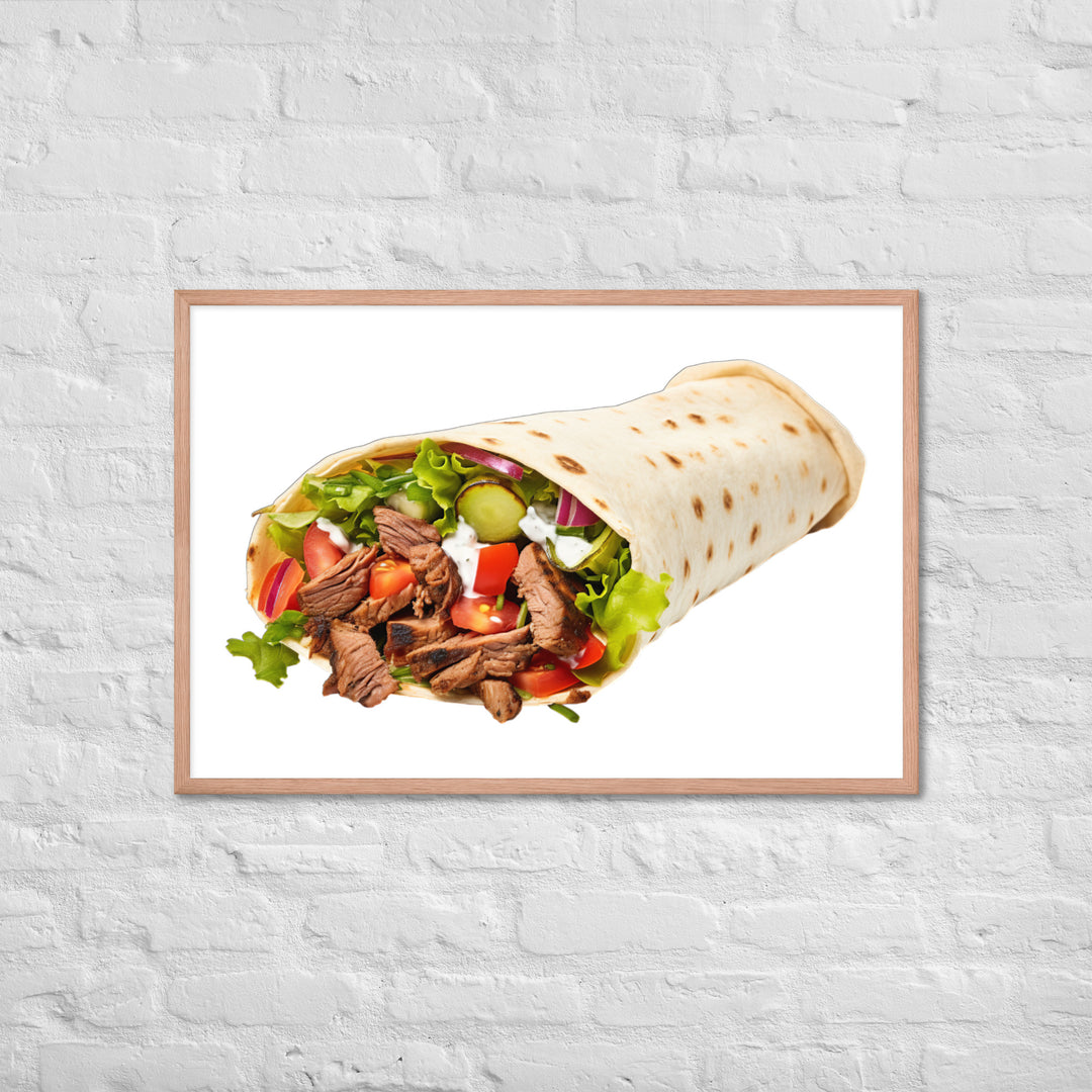 Beef Shawarma Roll Framed poster 🤤 from Yumify.AI