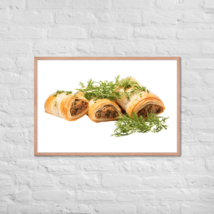 Vegan Sausage Rolls Showcase Framed poster 🤤 from Yumify.AI