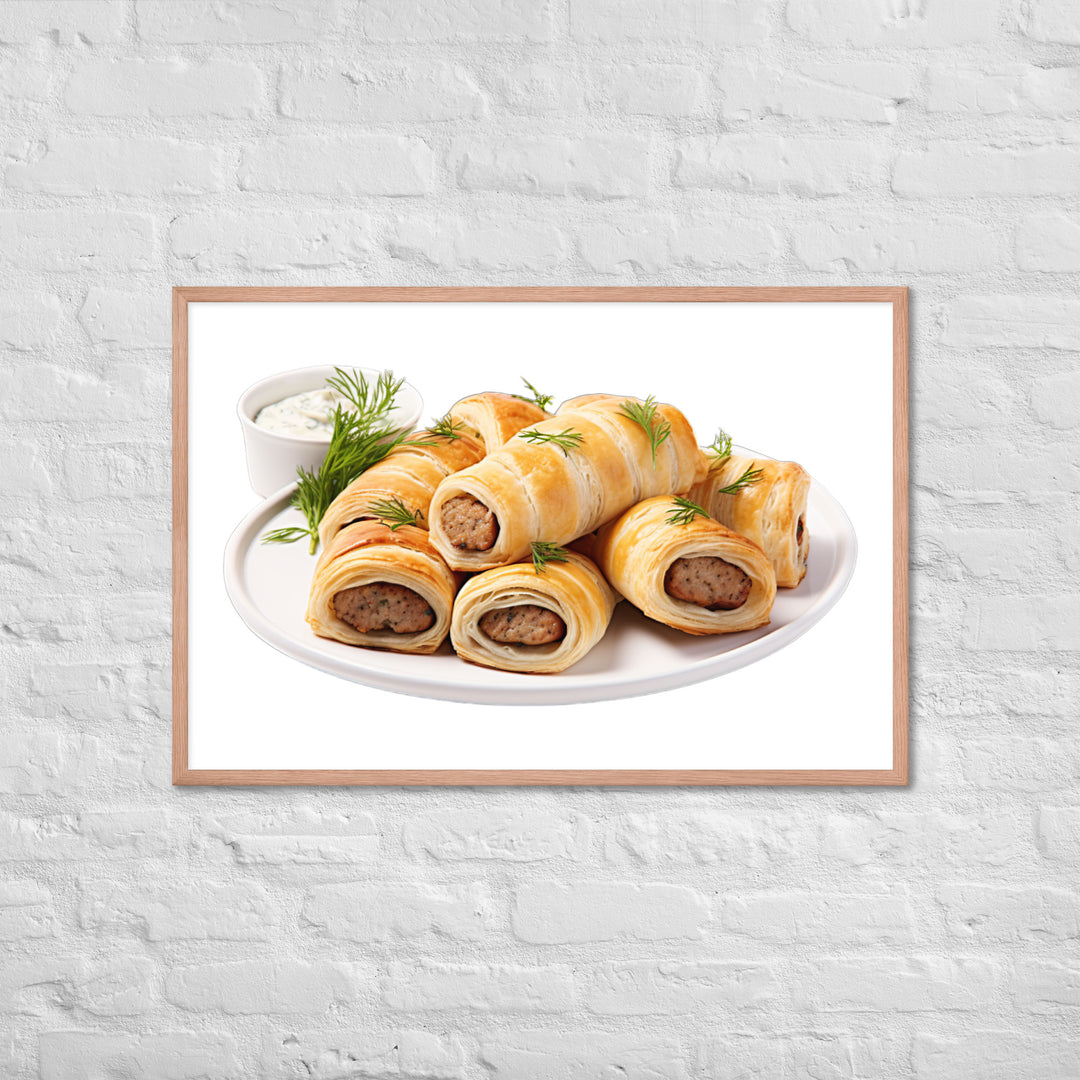 Vegan Sausage Rolls Showcase Framed poster 🤤 from Yumify.AI