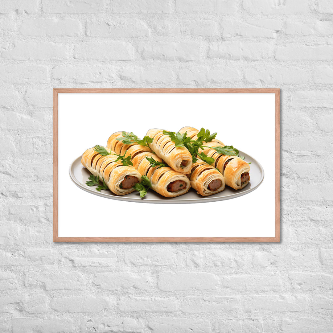 Vegan Sausage Rolls Showcase Framed poster 🤤 from Yumify.AI