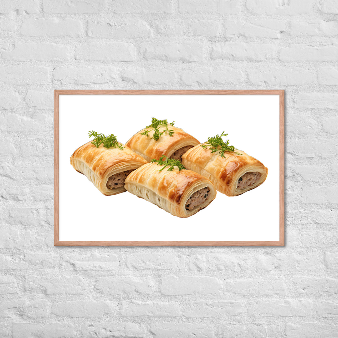 Gourmet Sausage Rolls Framed poster 🤤 from Yumify.AI