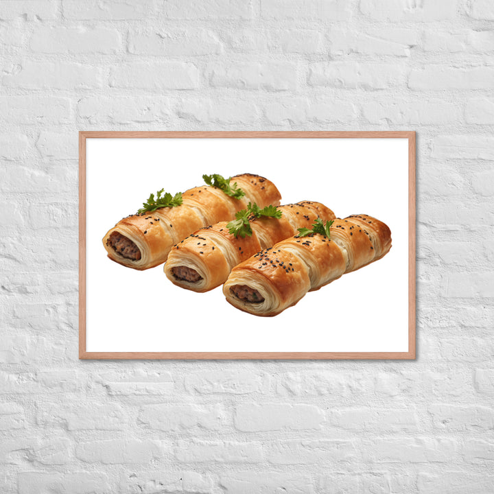 Gourmet Sausage Rolls Framed poster 🤤 from Yumify.AI