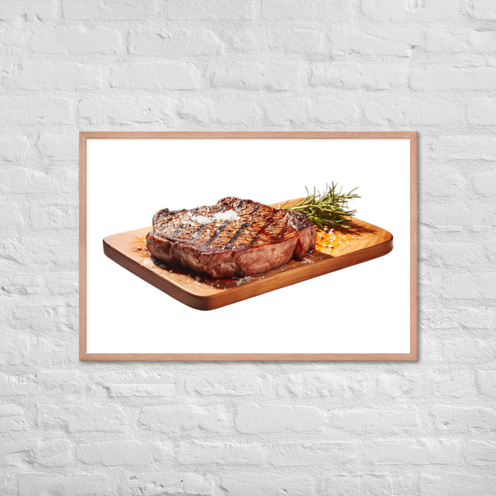 Sizzling Ribeye Steak Framed poster 🤤 from Yumify.AI