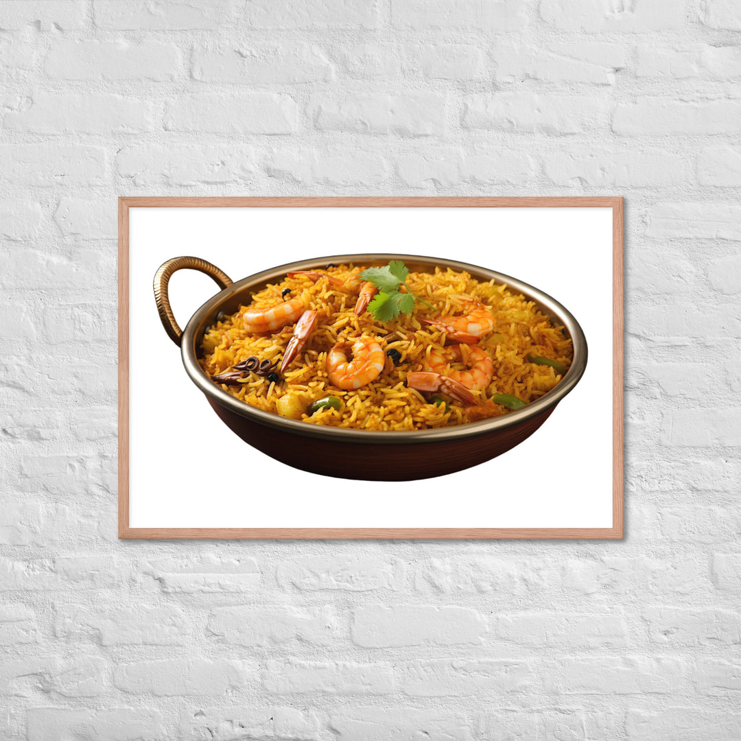 Prawn Biryani Seafood Delight Framed poster 🤤 from Yumify.AI