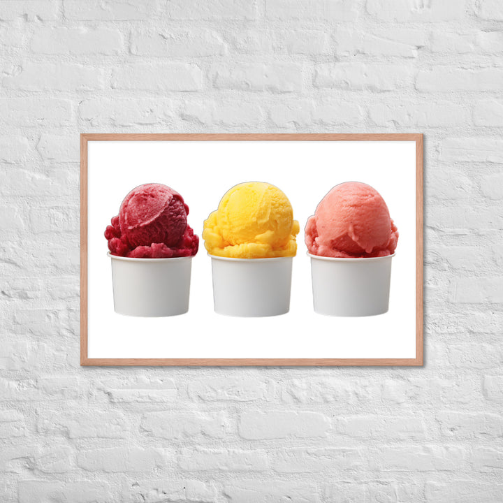 Trio of Sorbet Scoops Framed poster 🤤 from Yumify.AI