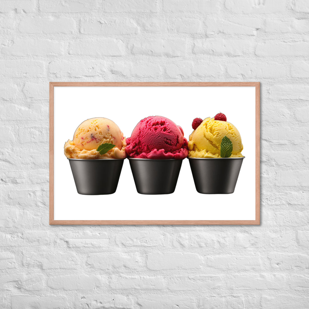 Trio of Sorbet Scoops Framed poster 🤤 from Yumify.AI