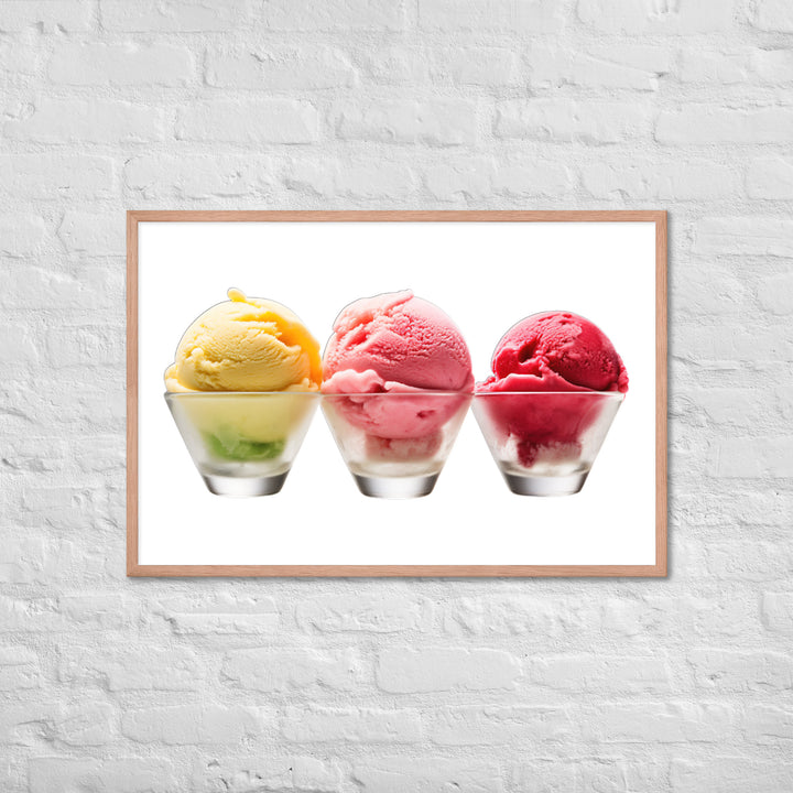 Trio of Sorbet Scoops Framed poster 🤤 from Yumify.AI