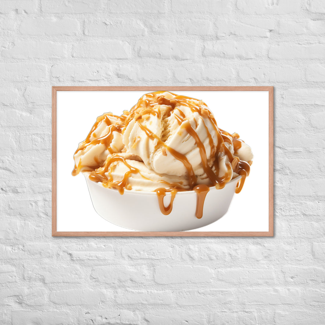 Caramel Swirls in Coffee Ice Cream Framed poster 🤤 from Yumify.AI