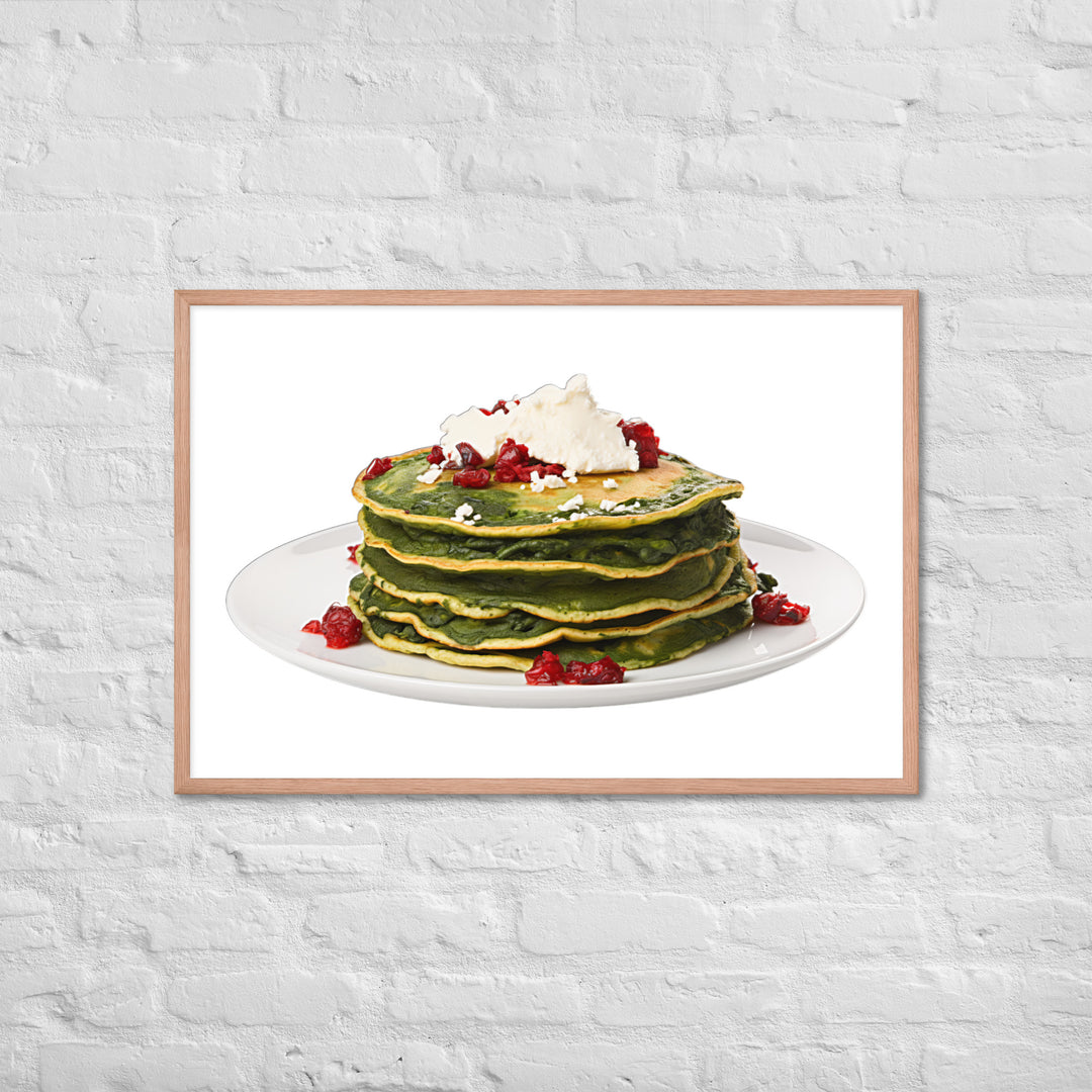 Savory Spinach Pancakes Framed poster 🤤 from Yumify.AI