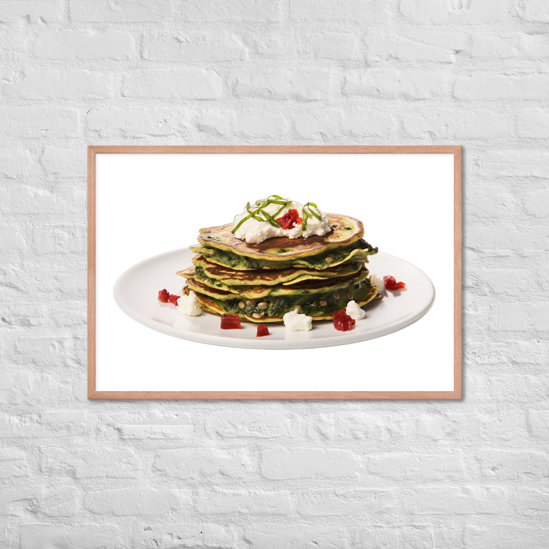 Savory Spinach Pancakes Framed poster 🤤 from Yumify.AI