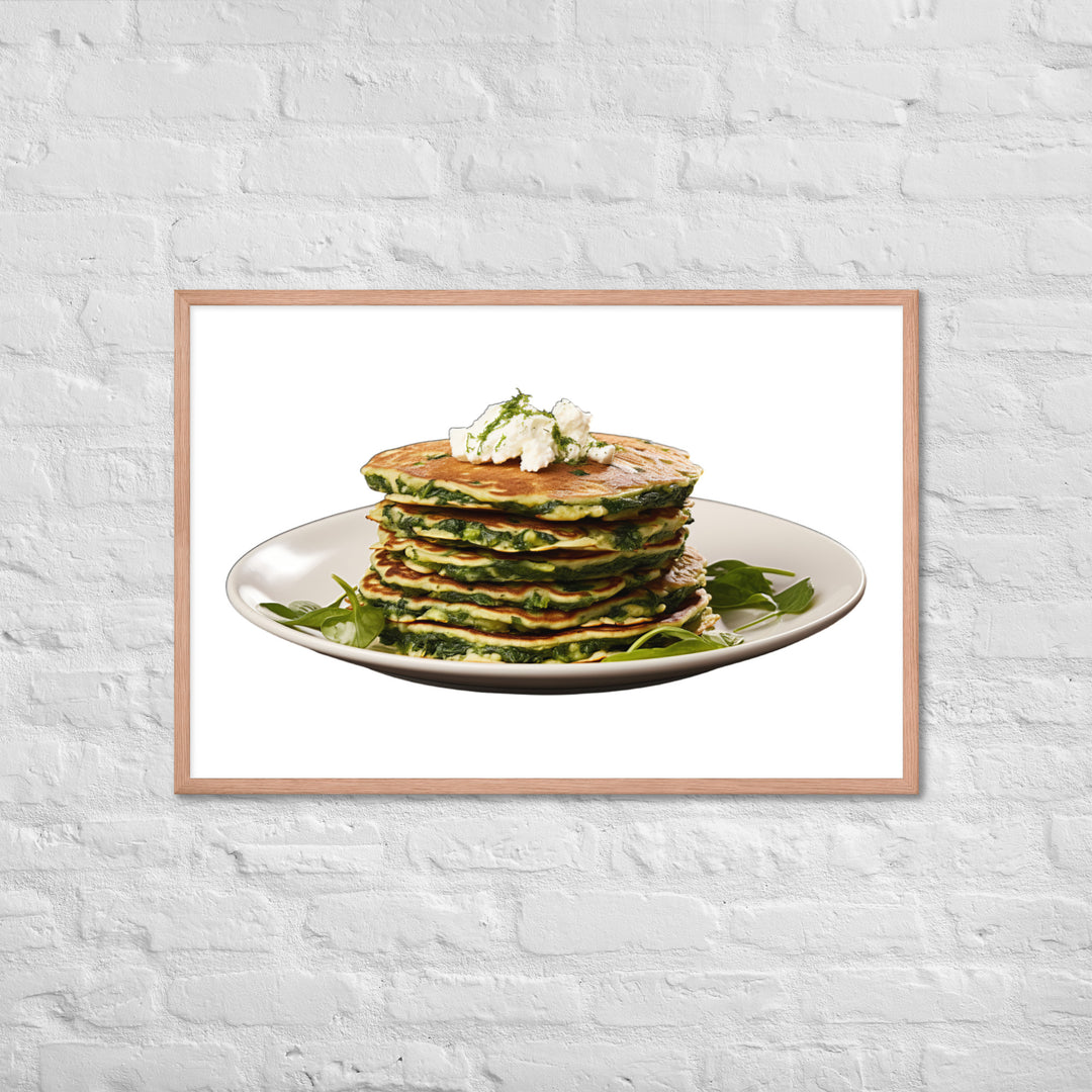 Savory Spinach Pancakes Framed poster 🤤 from Yumify.AI