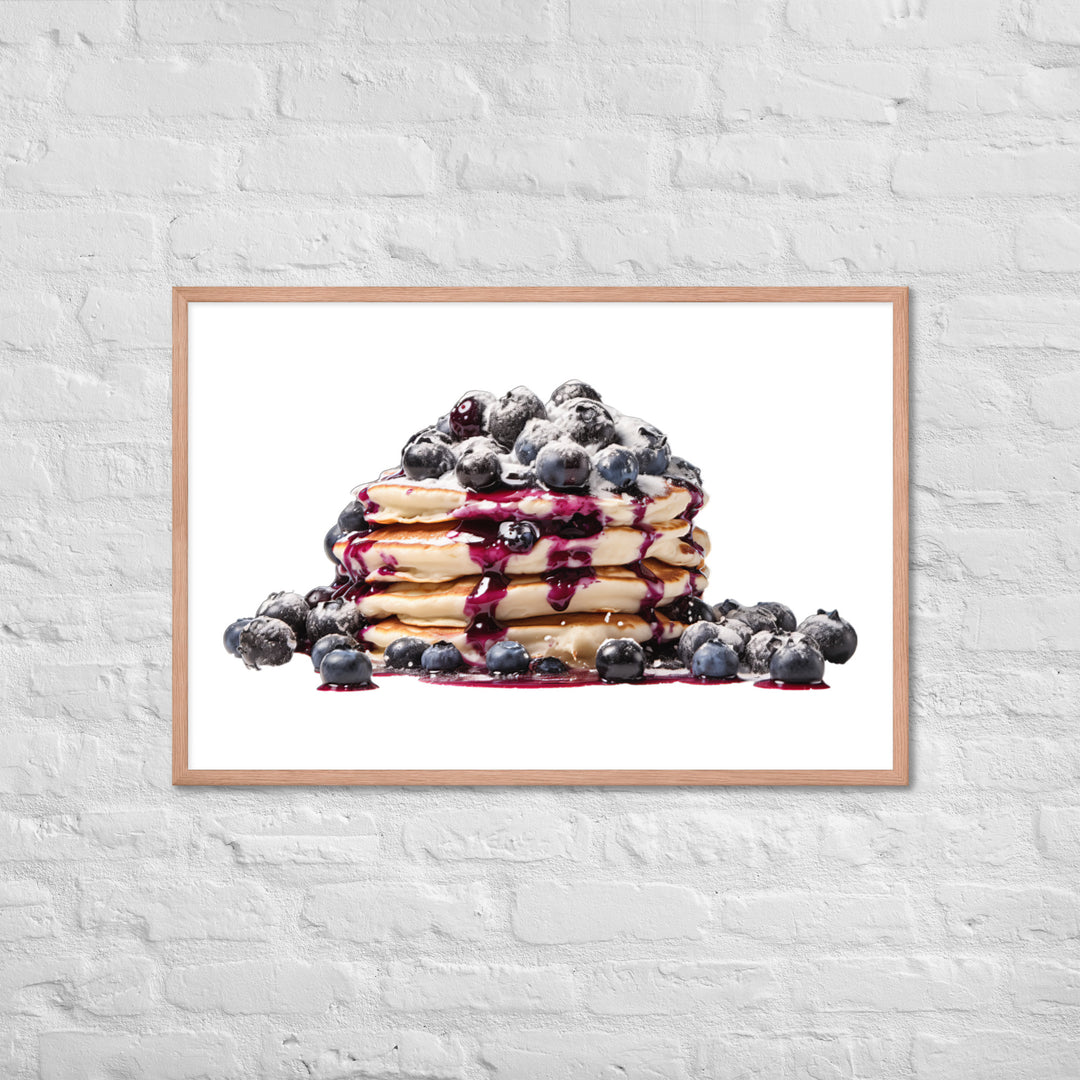 Blueberry Burst Pancakes Framed poster 🤤 from Yumify.AI