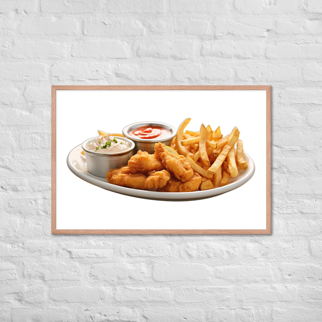 Spicy Cajun Fish and Chips Framed poster 🤤 from Yumify.AI