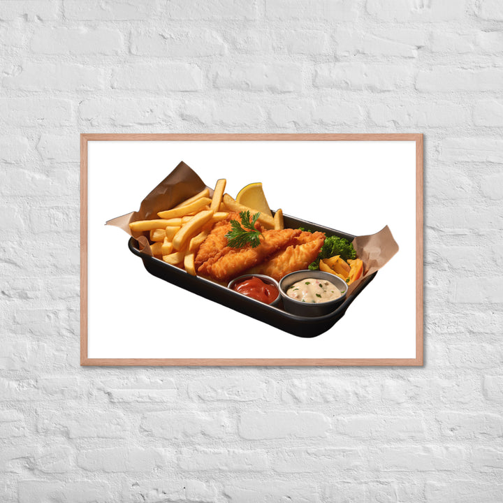 Spicy Cajun Fish and Chips Framed poster 🤤 from Yumify.AI