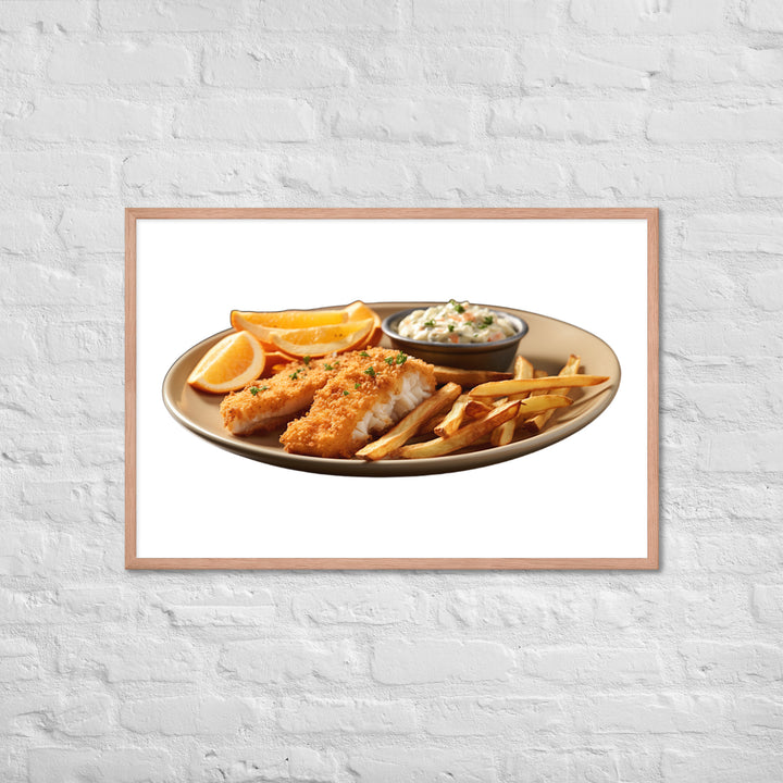 Panko Crusted Fish and Chips Framed poster 🤤 from Yumify.AI