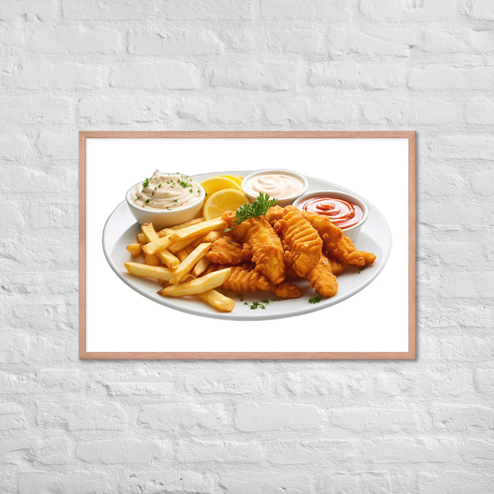 Spicy Cajun Fish and Chips Framed poster 🤤 from Yumify.AI