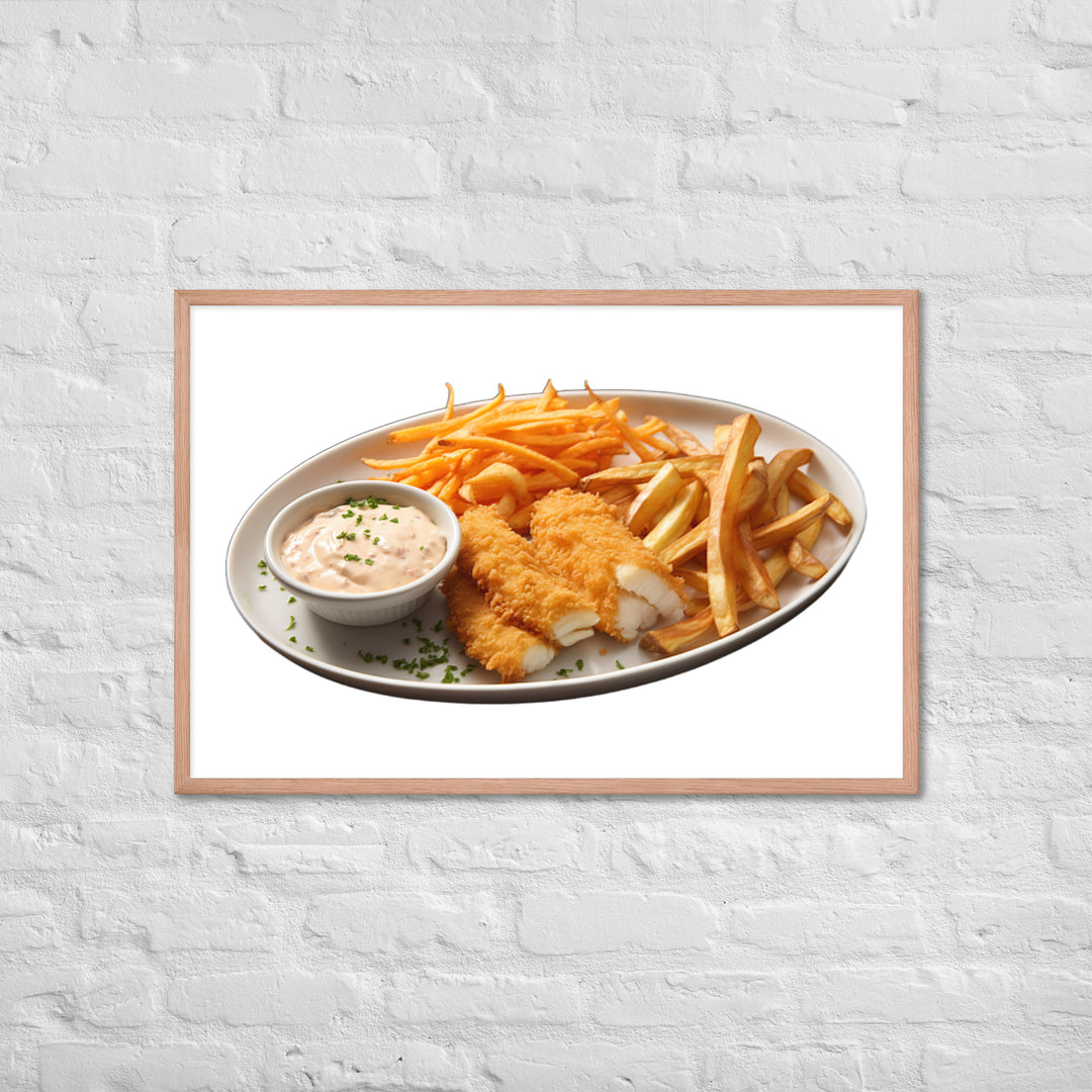 Panko Crusted Fish and Chips Framed poster 🤤 from Yumify.AI