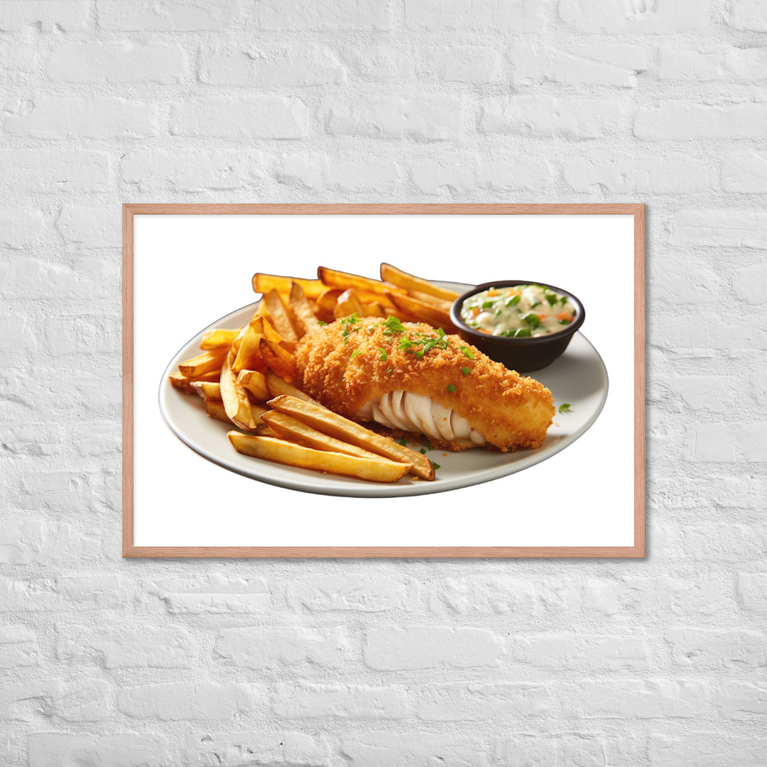 Panko Crusted Fish and Chips Framed poster 🤤 from Yumify.AI