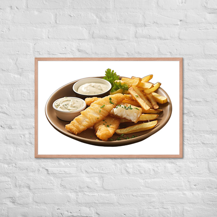 Lemon Herb Fish and Chips Framed poster 🤤 from Yumify.AI