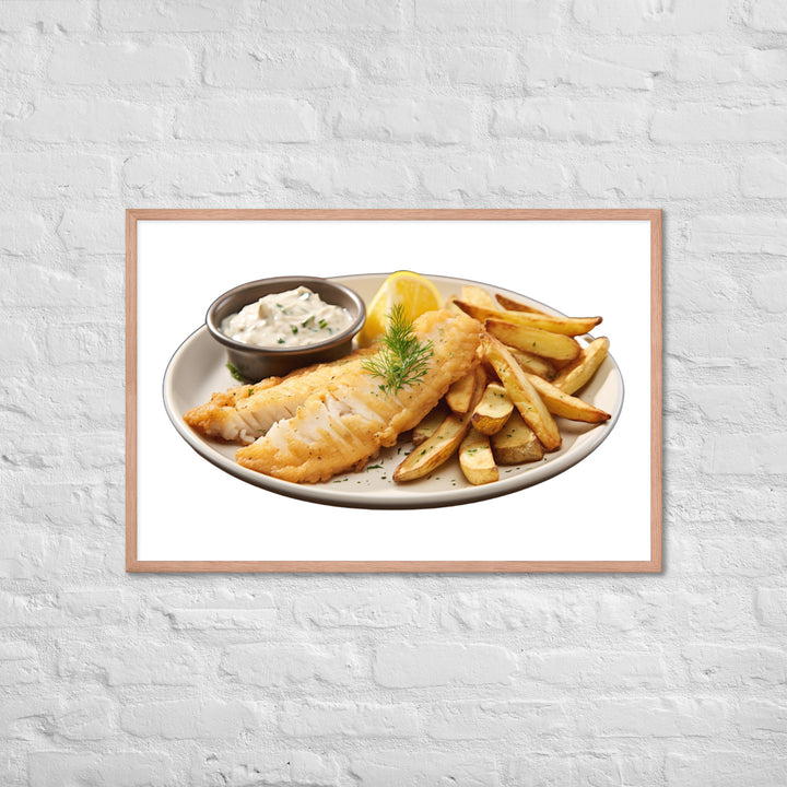 Lemon Herb Fish and Chips Framed poster 🤤 from Yumify.AI