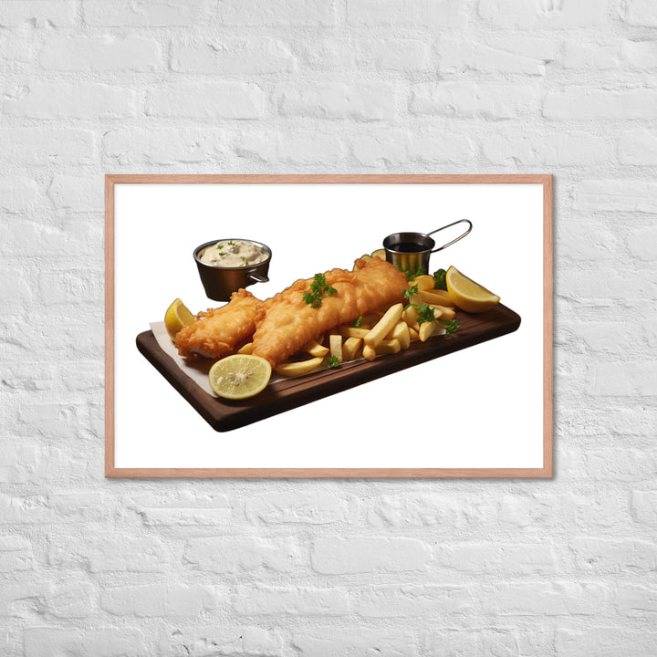 Classic Golden Fish and Chips Framed poster 🤤 from Yumify.AI