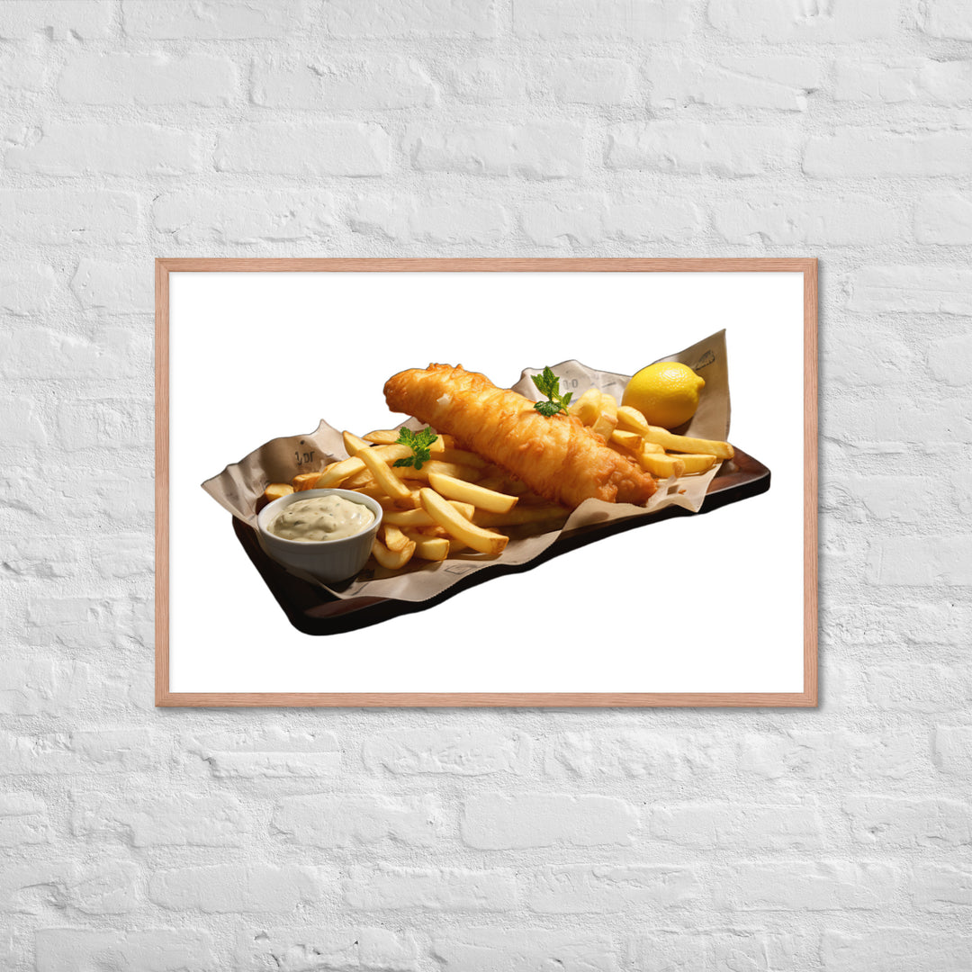 Classic Golden Fish and Chips Framed poster 🤤 from Yumify.AI