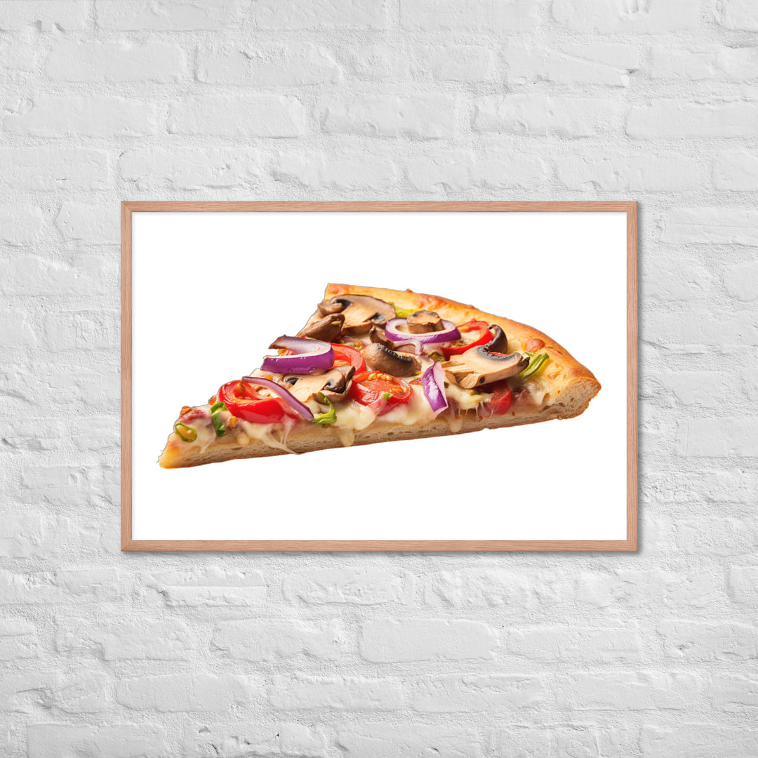 Veggie Delight Pizza Slice Framed poster 🤤 from Yumify.AI