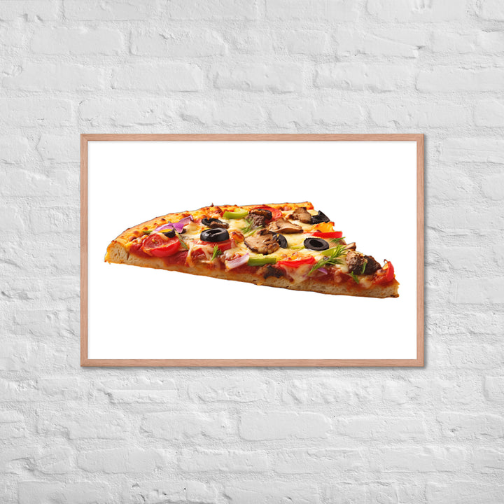 Veggie Delight Pizza Slice Framed poster 🤤 from Yumify.AI