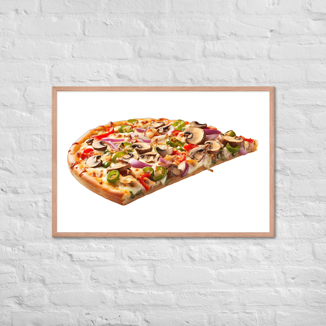 Veggie Delight Pizza Slice Framed poster 🤤 from Yumify.AI