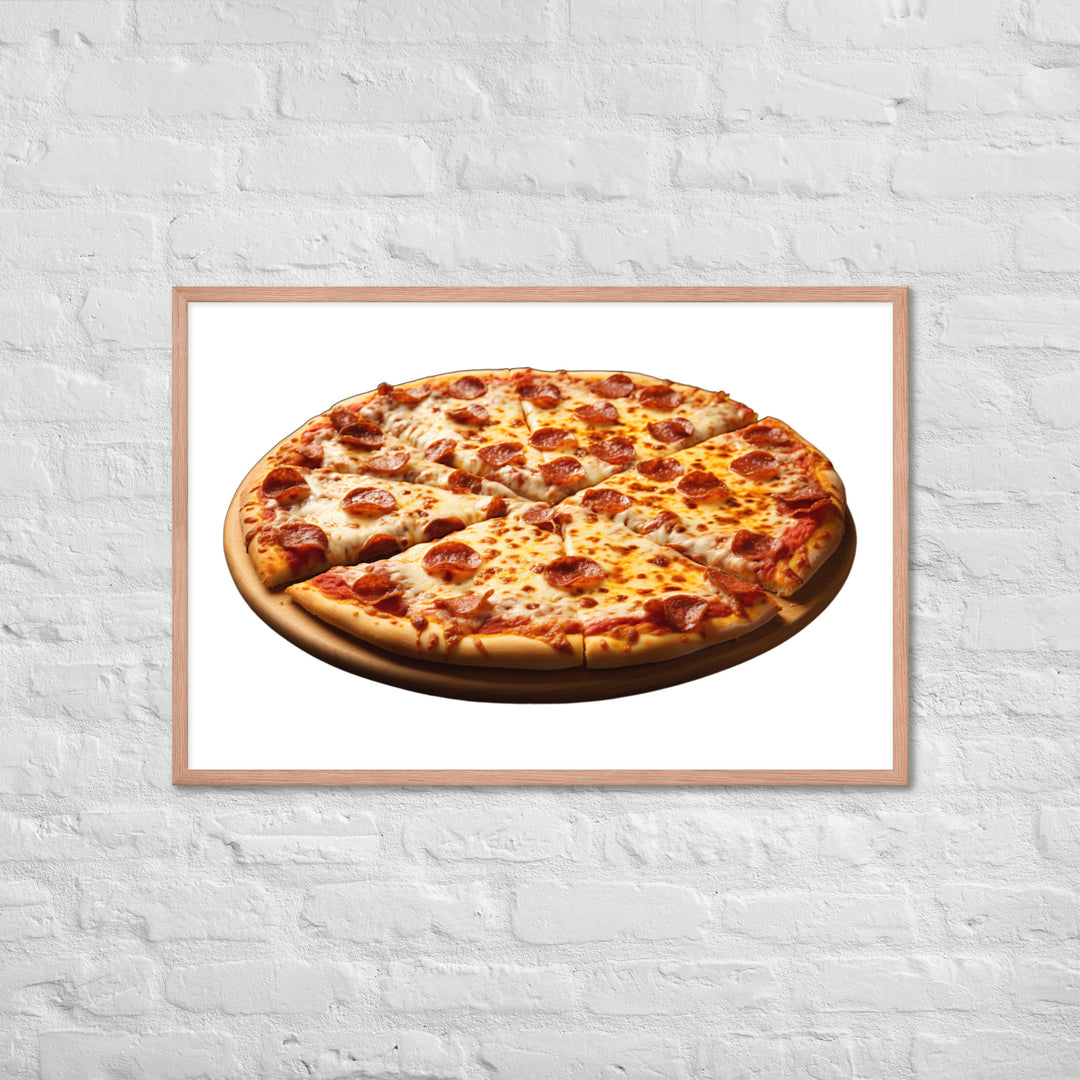 Spicy Pepperoni Explosion Pizza Framed poster 🤤 from Yumify.AI