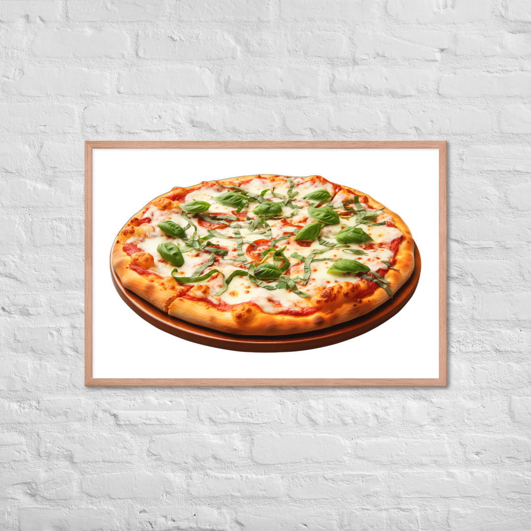 Cheese Dripping Margherita Pizza Framed poster 🤤 from Yumify.AI