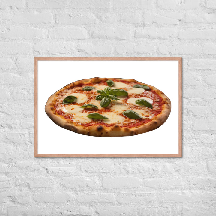 Cheese Dripping Margherita Pizza Framed poster 🤤 from Yumify.AI