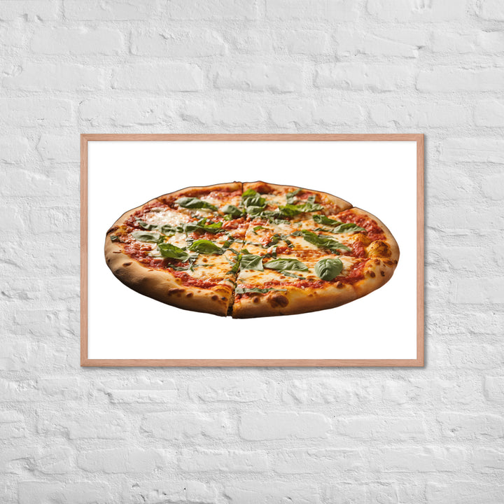 Cheese Dripping Margherita Pizza Framed poster 🤤 from Yumify.AI