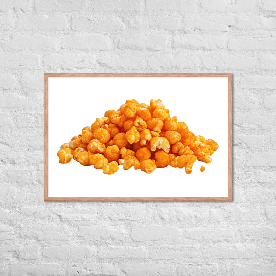 Spicy Cheese Popcorn Framed poster 🤤 from Yumify.AI