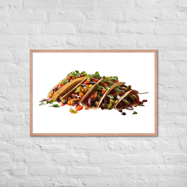 Vegetarian Tacos Extravaganza Framed poster 🤤 from Yumify.AI