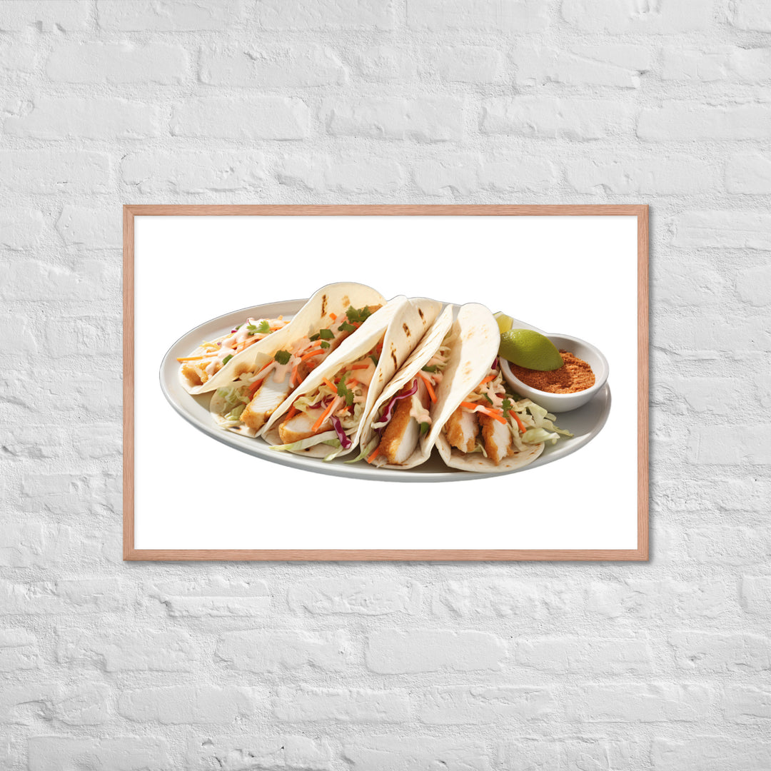 Soft Fish Tacos Delight Framed poster 🤤 from Yumify.AI