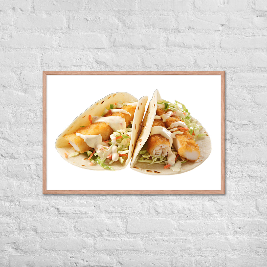 Soft Fish Tacos Delight Framed poster 🤤 from Yumify.AI