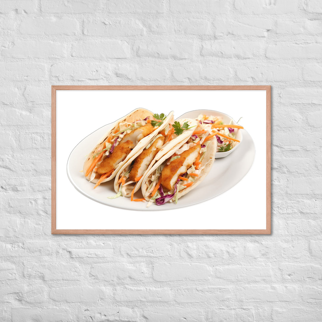 Soft Fish Tacos Delight Framed poster 🤤 from Yumify.AI