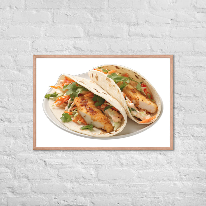 Soft Fish Tacos Delight Framed poster 🤤 from Yumify.AI