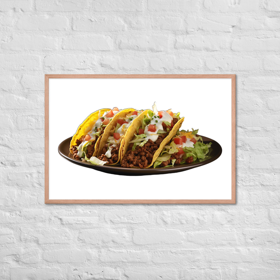 Crispy Beef Tacos Feast Framed poster 🤤 from Yumify.AI