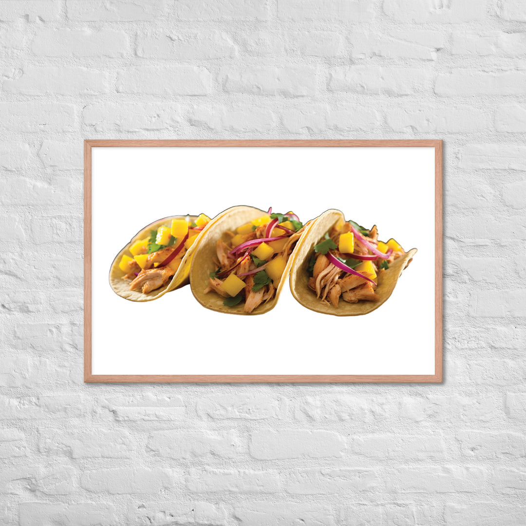 Chicken Tacos with Mango Salsa Framed poster 🤤 from Yumify.AI