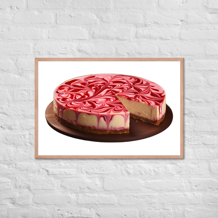 Strawberry Swirl Cheesecake Framed poster 🤤 from Yumify.AI