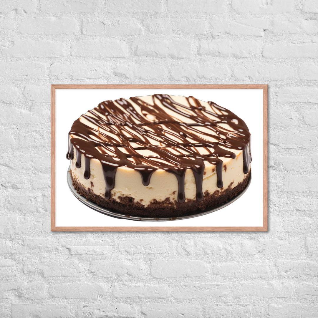 Chocolate Drizzle Cheesecake Framed poster 🤤 from Yumify.AI