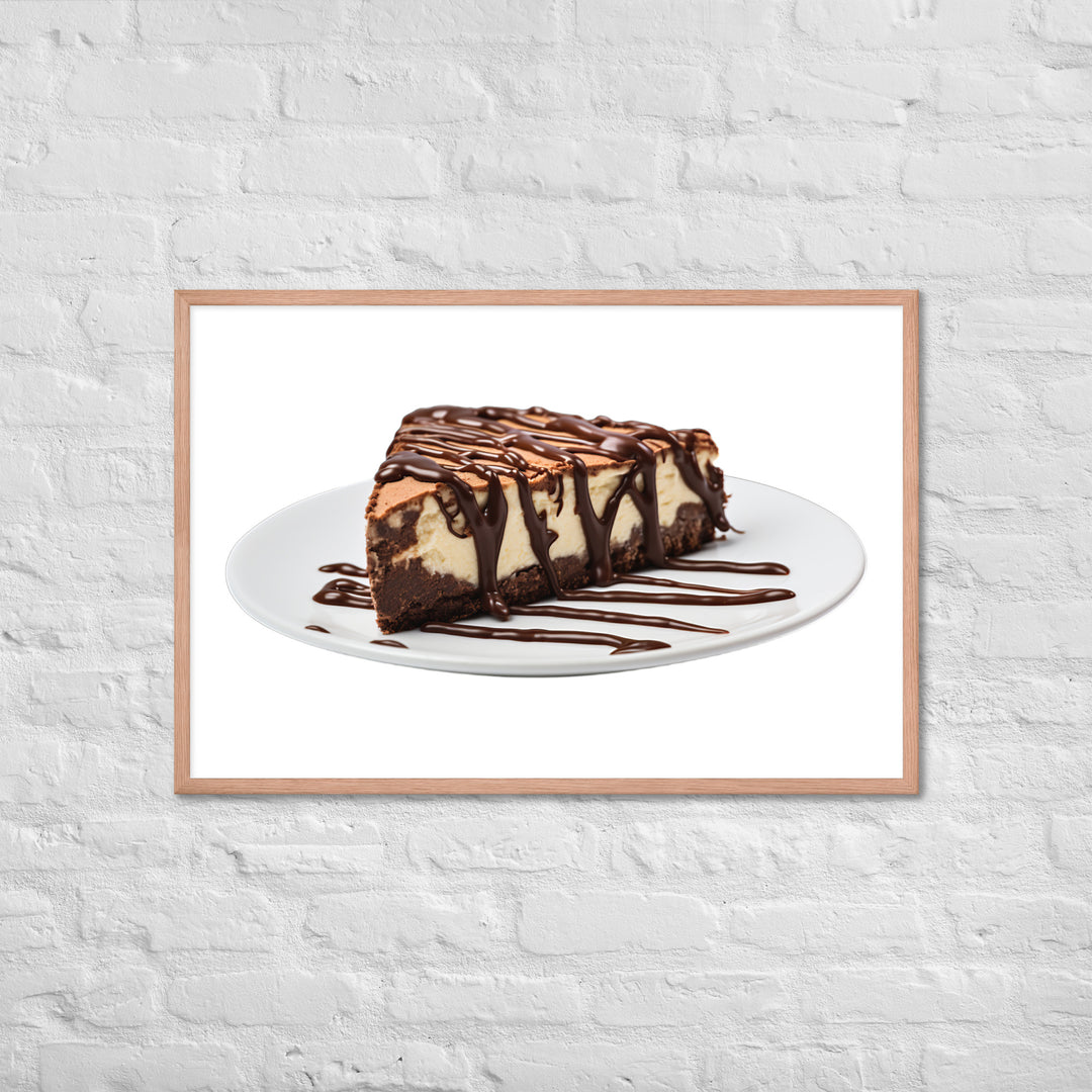 Chocolate Drizzle Cheesecake Framed poster 🤤 from Yumify.AI