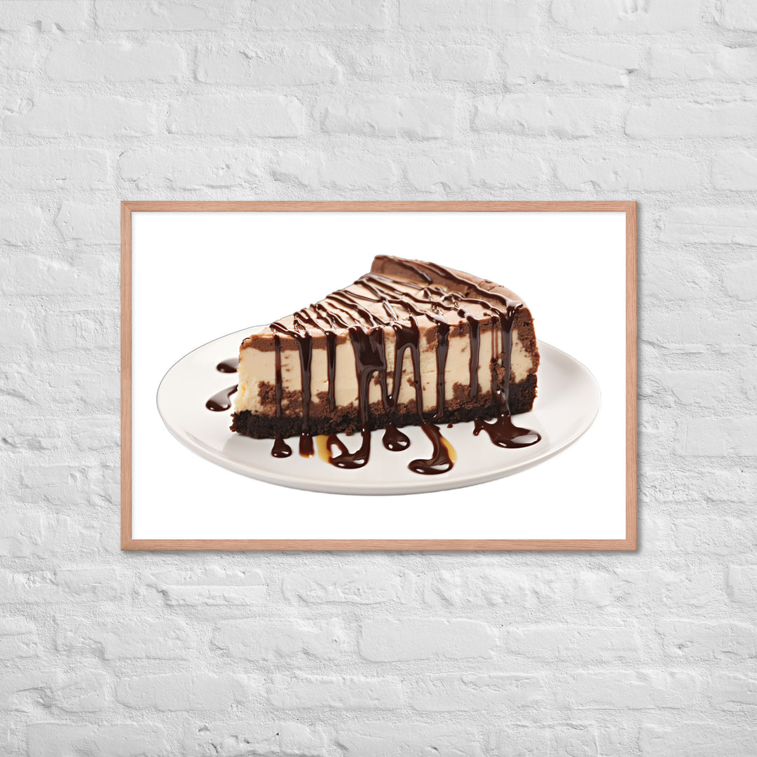 Chocolate Drizzle Cheesecake Framed poster 🤤 from Yumify.AI