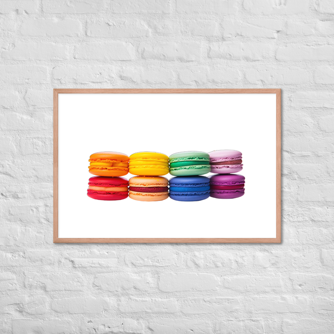 Rainbow Macarons Framed poster 🤤 from Yumify.AI